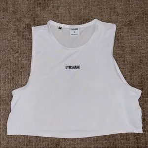 White gymshark workout crop top size M